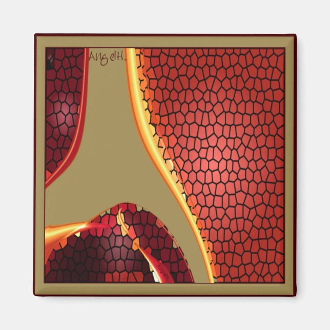 Hartglas - Cranberry-Magnet Magnet (Vorne)