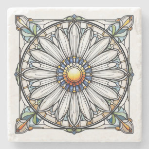 Hartglas Daisy #2 Steinuntersetzer