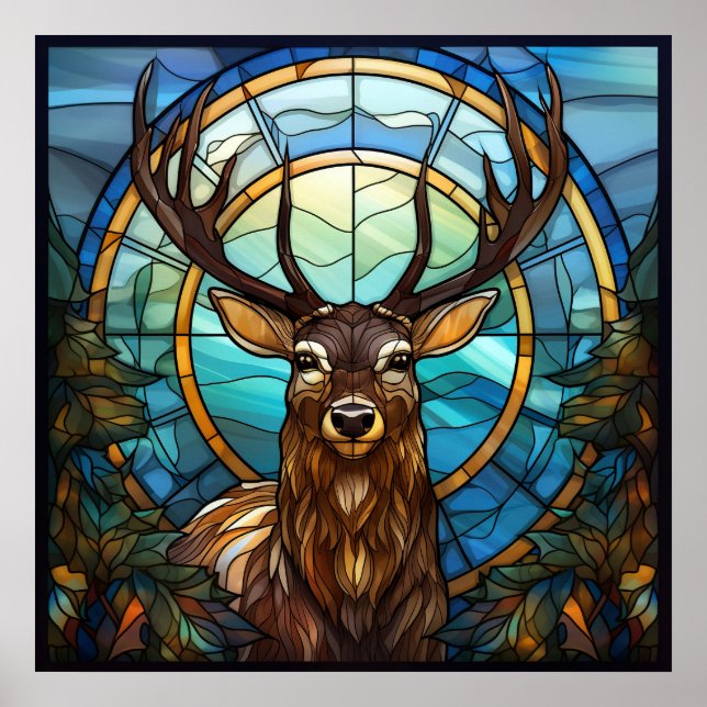 Hartglas Deer Poster (Vorne)