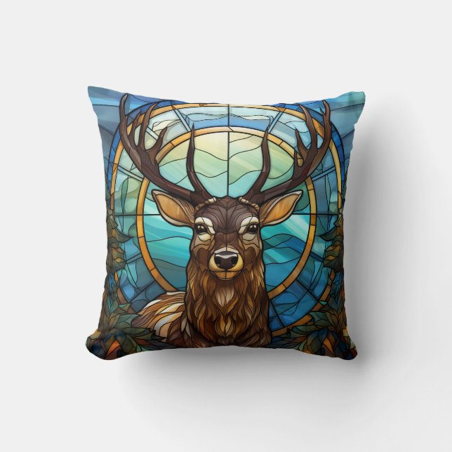 Hartglas Deer Throw Kissen (Vorderseite)