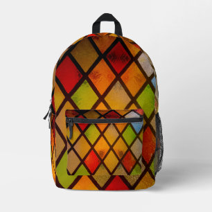 Hartglas-Fenster Diamant-Muster Bedruckter Rucksack