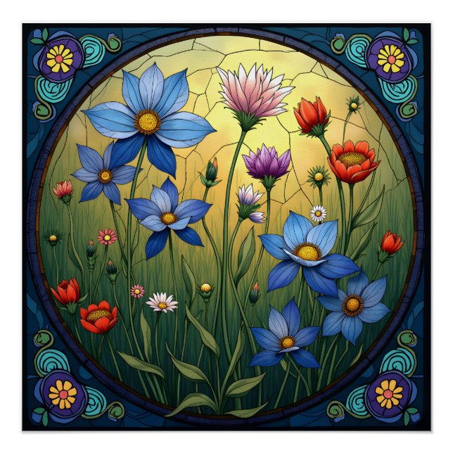Hartglas Florals Poster (Vorderseite)