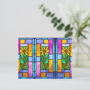 Hartglas Gelbe Daisy-Karte Postkarte