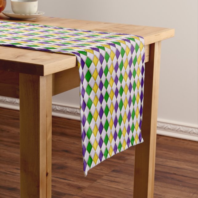 Hartglas Harlequin Kurzer Tischläufer (Beispiel)