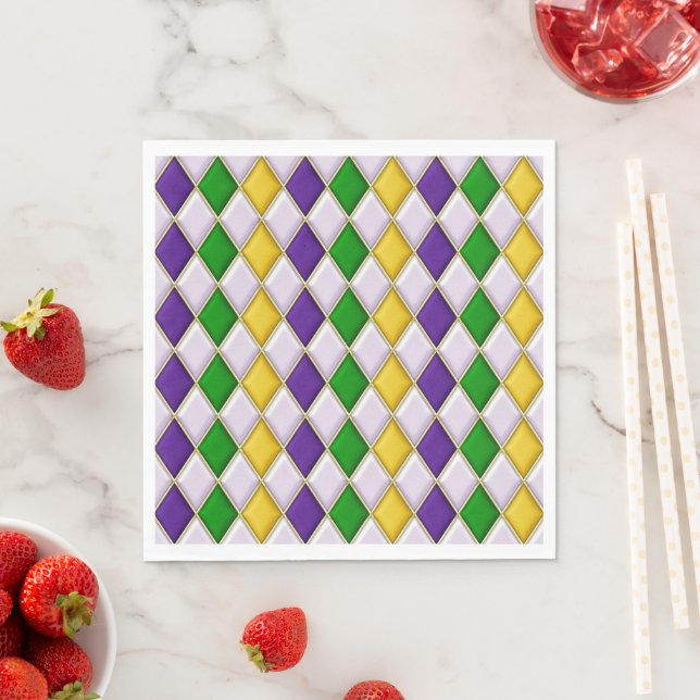Hartglas Harlequin Serviette (Beispiel)