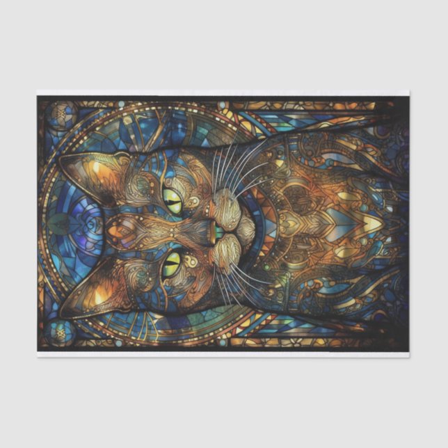 Hartglas-Katze 2 Seidenpapier (Vorderseite)