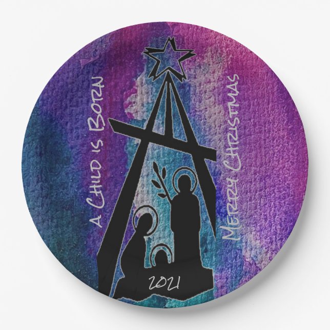 Hartglas-Krippenpapier Pappteller (Vorderseite)