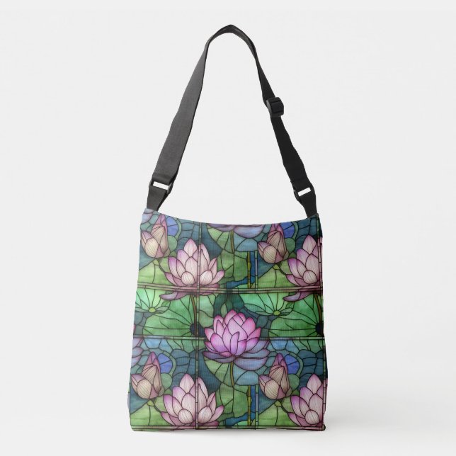 Hartglas Lotus Ganzkörpertasche Tragetaschen Mit Langen Trägern (Vorderseite)