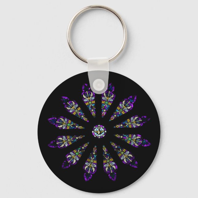 Hartglas Mandala Schlüsselanhänger (Vorderseite)