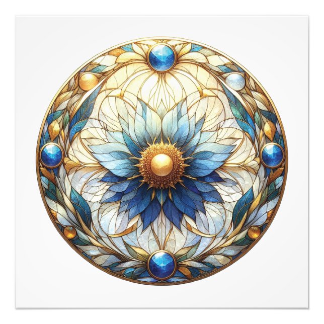 Hartglas Mandella Fotodruck (Vorne)