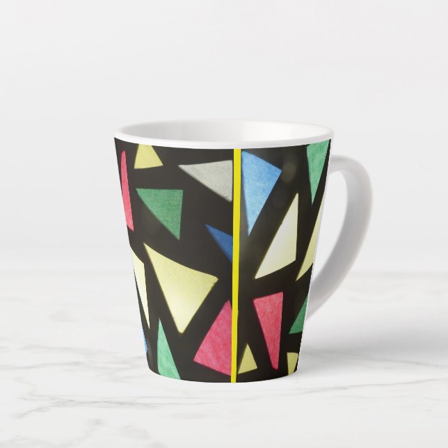 Hartglas-Muster Kust. Gelbe Latte-Tasse Milchtasse (Rechte Ecke)