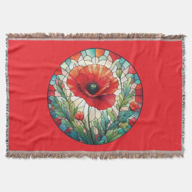 Hartglas Poppy Decke (Vorderseite)
