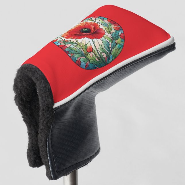 Hartglas Poppy Golf Headcover (3/4 Vorderseite)
