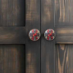 Hartglas Red Black Industrial Look Keramikknauf