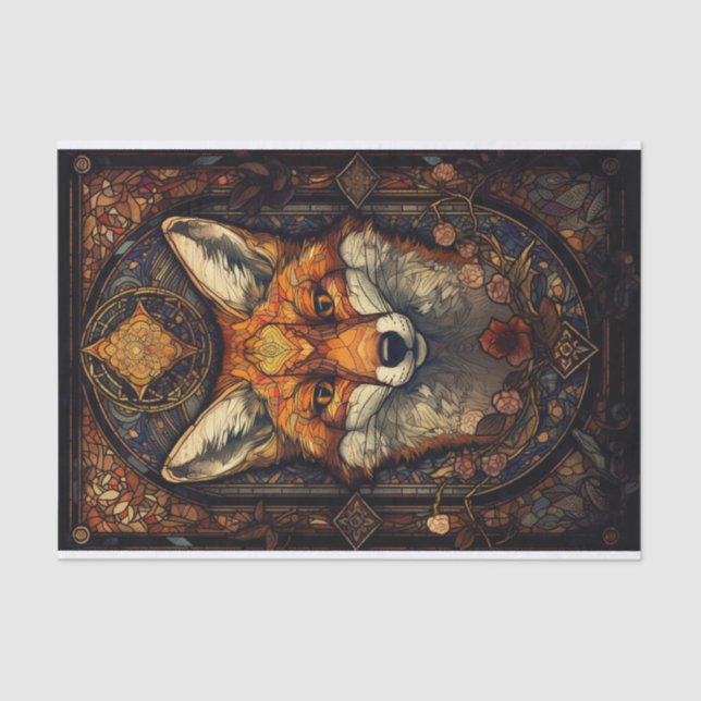 Hartglas Red Fox 2 Seidenpapier (Vorderseite)