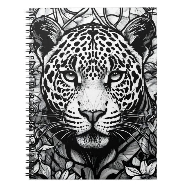 Hartglas Schwarzweißleopard Notizblock (Vorderseite)
