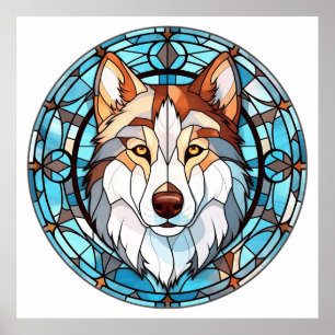 Hartglas Siberian Husky Dog Poster