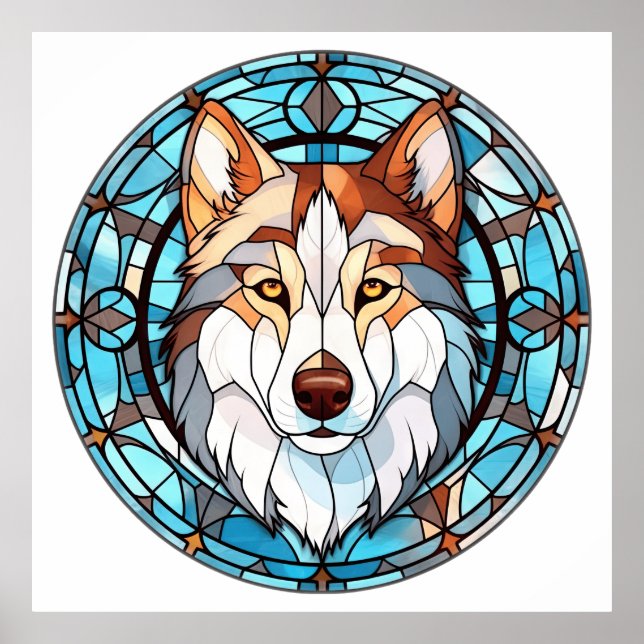 Hartglas Siberian Husky Dog Poster (Vorne)