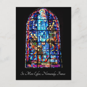 Hartglas - St. Mere Eglise Postkarte