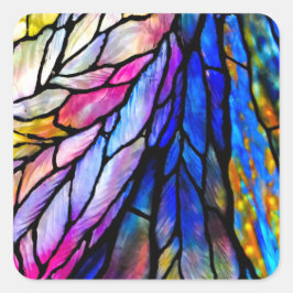 Hartglas, Tiffany - Stil, Quadratischer Aufkleber