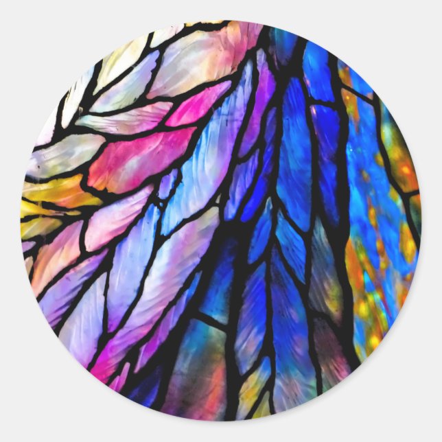 Hartglas, Tiffany-Stil Runder Aufkleber (Vorderseite)