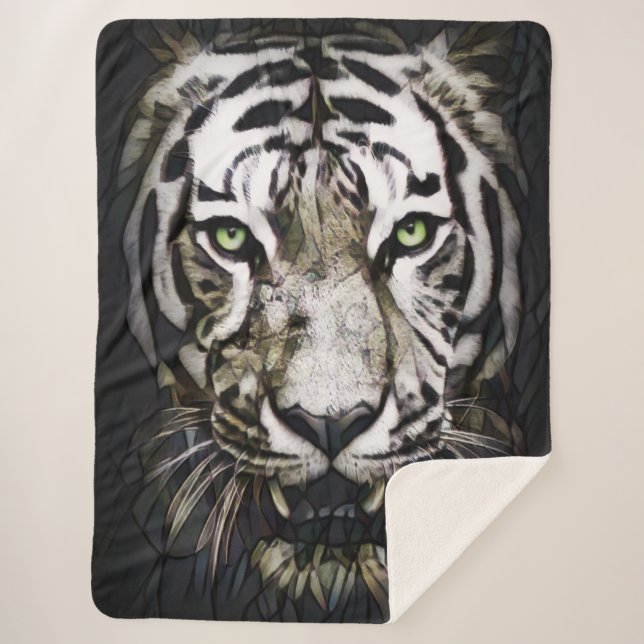 Hartglas White Tiger Sherpadecke (Vorderseite)