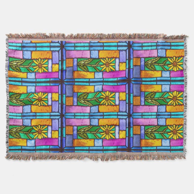 Hartglas Yellow Daisy Decke (Vorderseite)