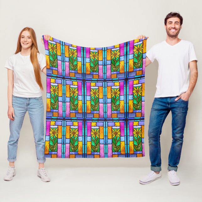 Hartglas Yellow Daisy Fleecedecke (Beispiel)