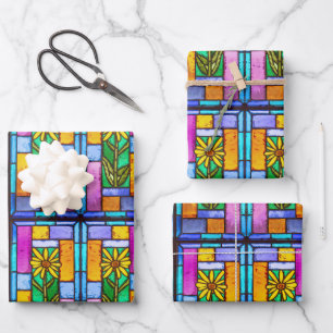 Hartglas Yellow Daisy Geschenkpapier Set