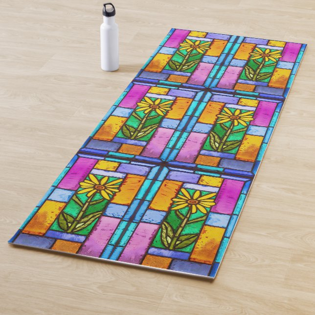 Hartglas Yellow Daisy Yogamatte (Beispiel)