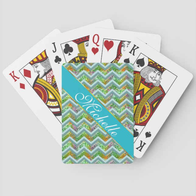 Hartglas ZigZag Spielkarten (Rückseite)