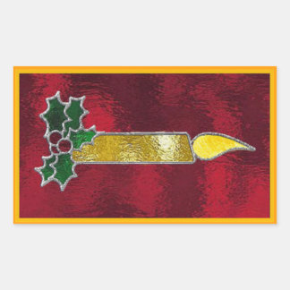 Hartglaskerze Rechteckiger Aufkleber