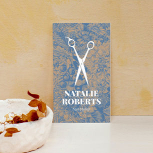 Hartharnsteine Vintag blaue Blüte Rustikale Kraft Visitenkarte