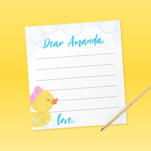 Hartkapsel aus Kautschuk Notizblock (Girl Duck Time Capsule or Wishes for Baby Note Sheets Pack of 40)