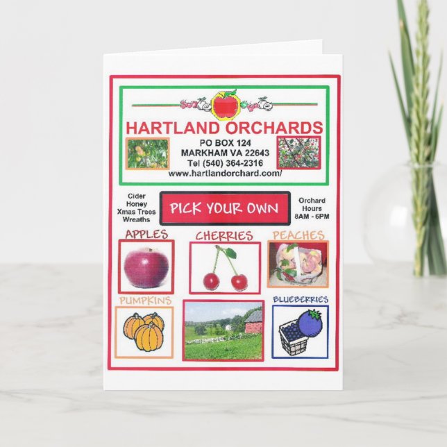 HARTLAND ORCHARDS KARTE (Vorderseite)