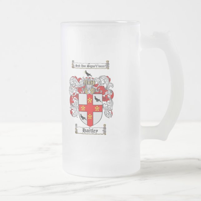 HARTLEY FAMILIENWAPPEN - HARTLEY WAPPEN MATTGLAS BIERGLAS (Rechts)