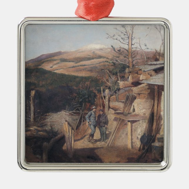 Hartmanswillerkopf, Ansicht von Roche-Sermet, 1915 Ornament Aus Metall (Vorne)