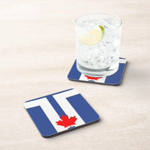 Hartplastikuntersetzer mit Flagge von Toronto, Kan Getränkeuntersetzer