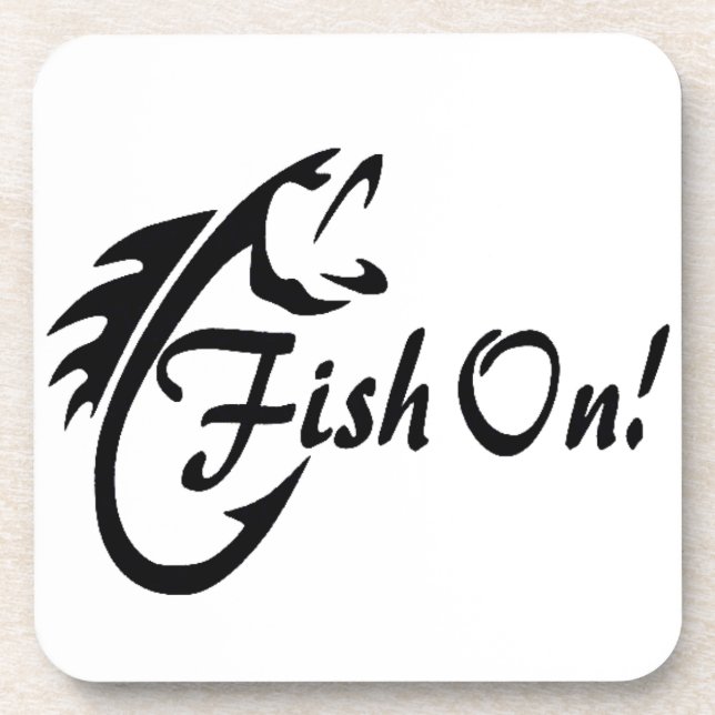 HARTPLASTISCHER UNTERSETZER SAGT ***FISH ON*** (Vorderseite)