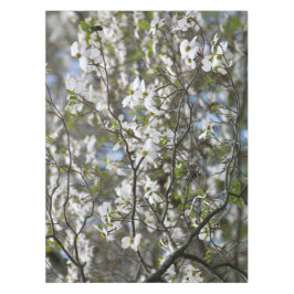Hartriegel-Baum-weiße Blumen-Blüten Tischdecke