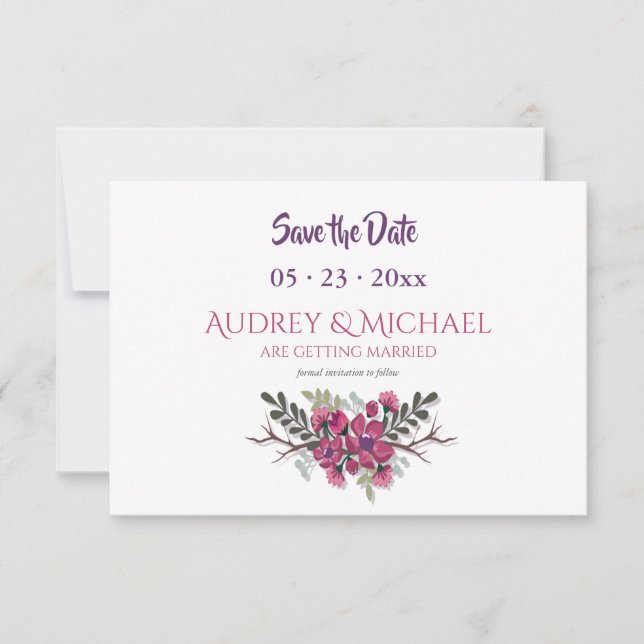 Hartriegel-Save the Date Mitteilung Einladung (Vorderseite)