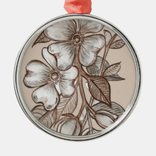 Hartriegel-Verzierung Silbernes Ornament