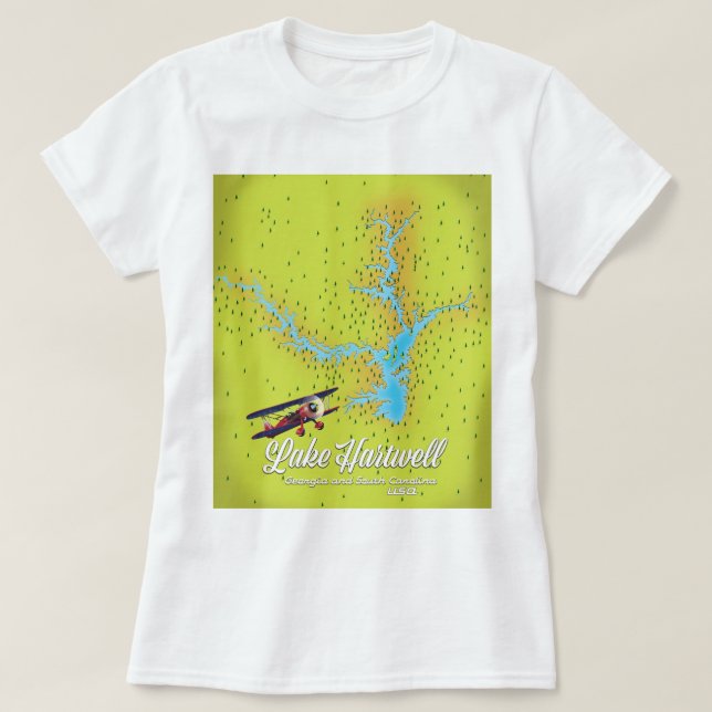 Hartwell Georgia und South Carolina USA map T-Shirt (Design vorne)