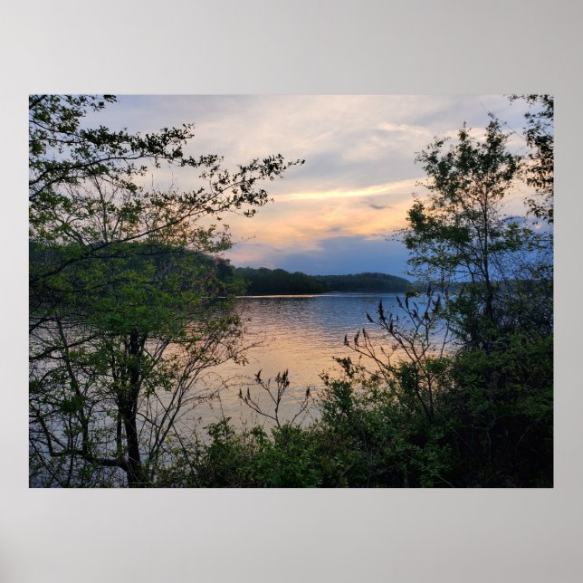 Hartwell Mountain Lake Sunset Poster (Vorne)