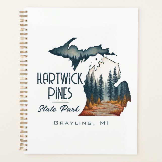 Hartwick Pines Staat Park Souvenir Geschenk Planer (Vorderseite)