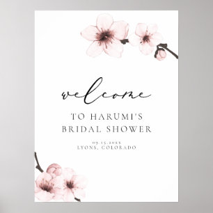 HARUMI Sakura Kirschblüten Hochzeitsdusche Willkom Poster
