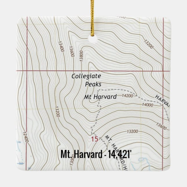 Harvard Colorado Fourteener Keramikornament (Rückseite)