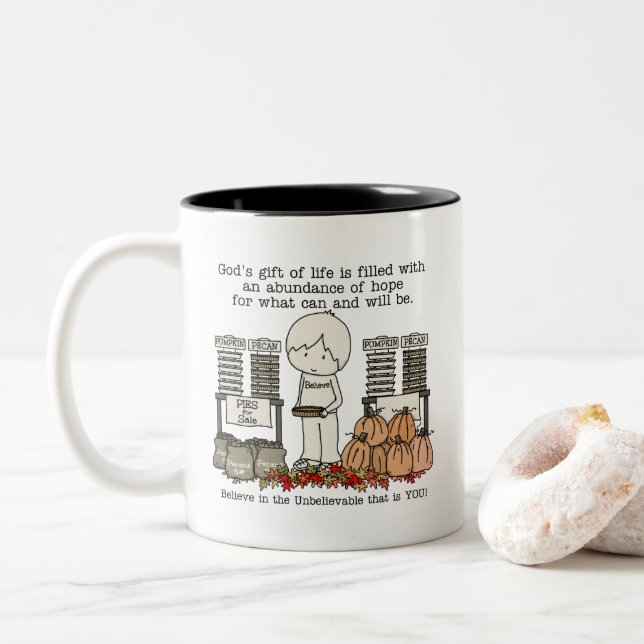 Harvest Blessing Zweifarbige Tasse (Mit Donut)