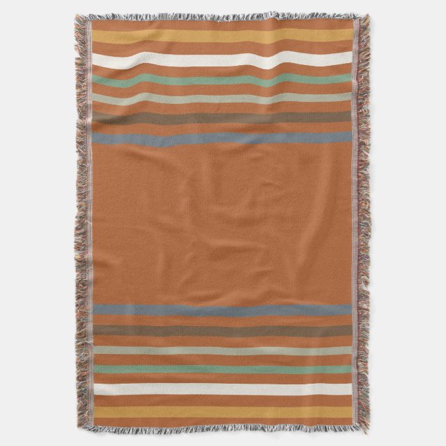 Harvest Blessings Striped Throw Blanket | Autumn Decke (Vorderseite Vertikal)