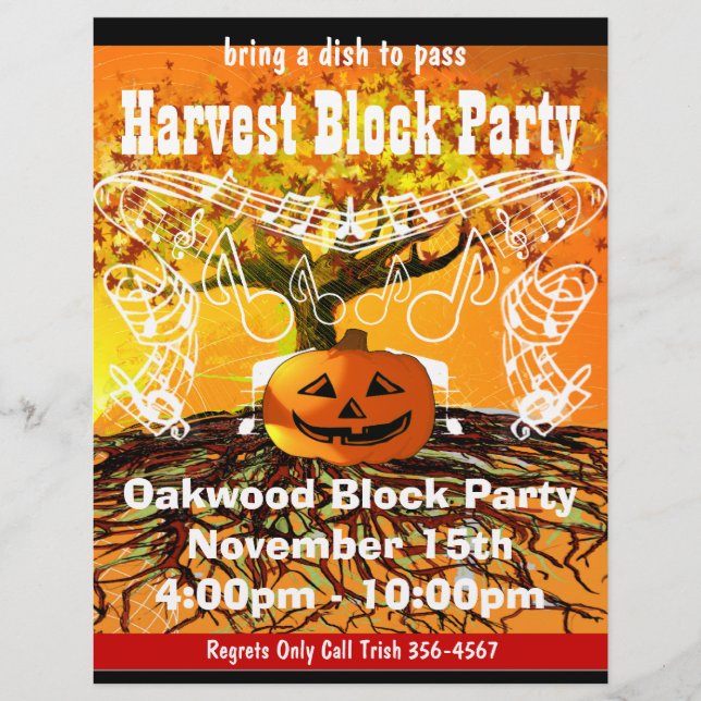 Harvest Block Party Event oder Fall Event-Flyer Flyer (Vorne)